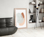 Seated Line glass print enhancing a dressing area with editorial drama
