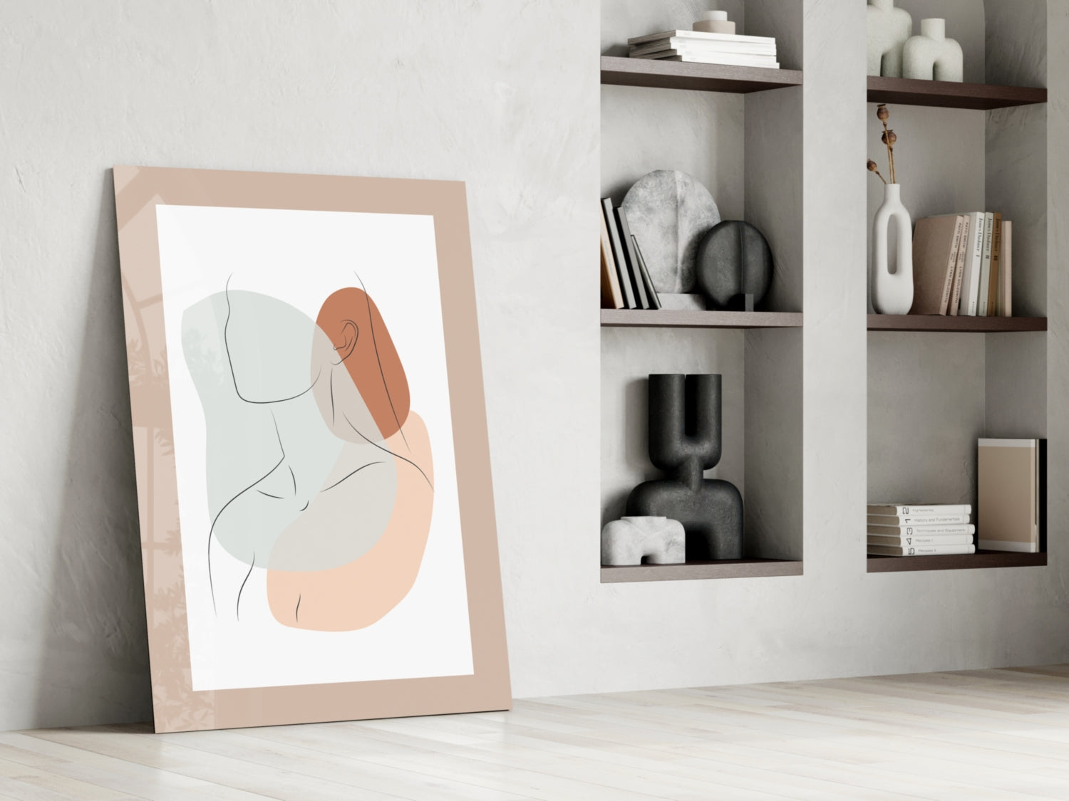 Abstract Shapes Glass Wall Art.