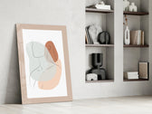 Seated Line artwork anchoring a wall with scandi modernist palette