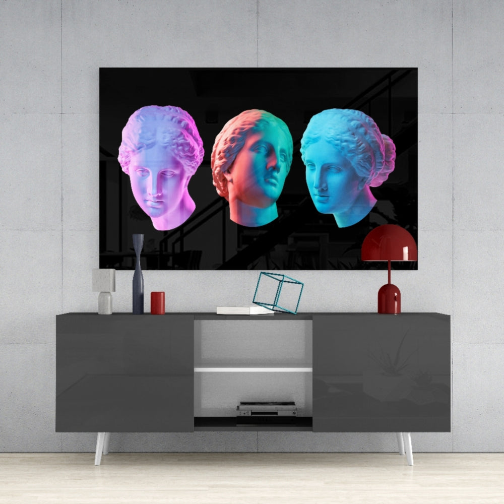 Statues Glass Wall Art.