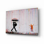 Street-art panel bringing bold drama to a contemporary lounge