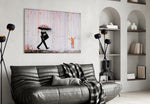 Color of Rain panel adding editorial mood to a living room