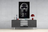 Silver Woman Glass Wall Art.