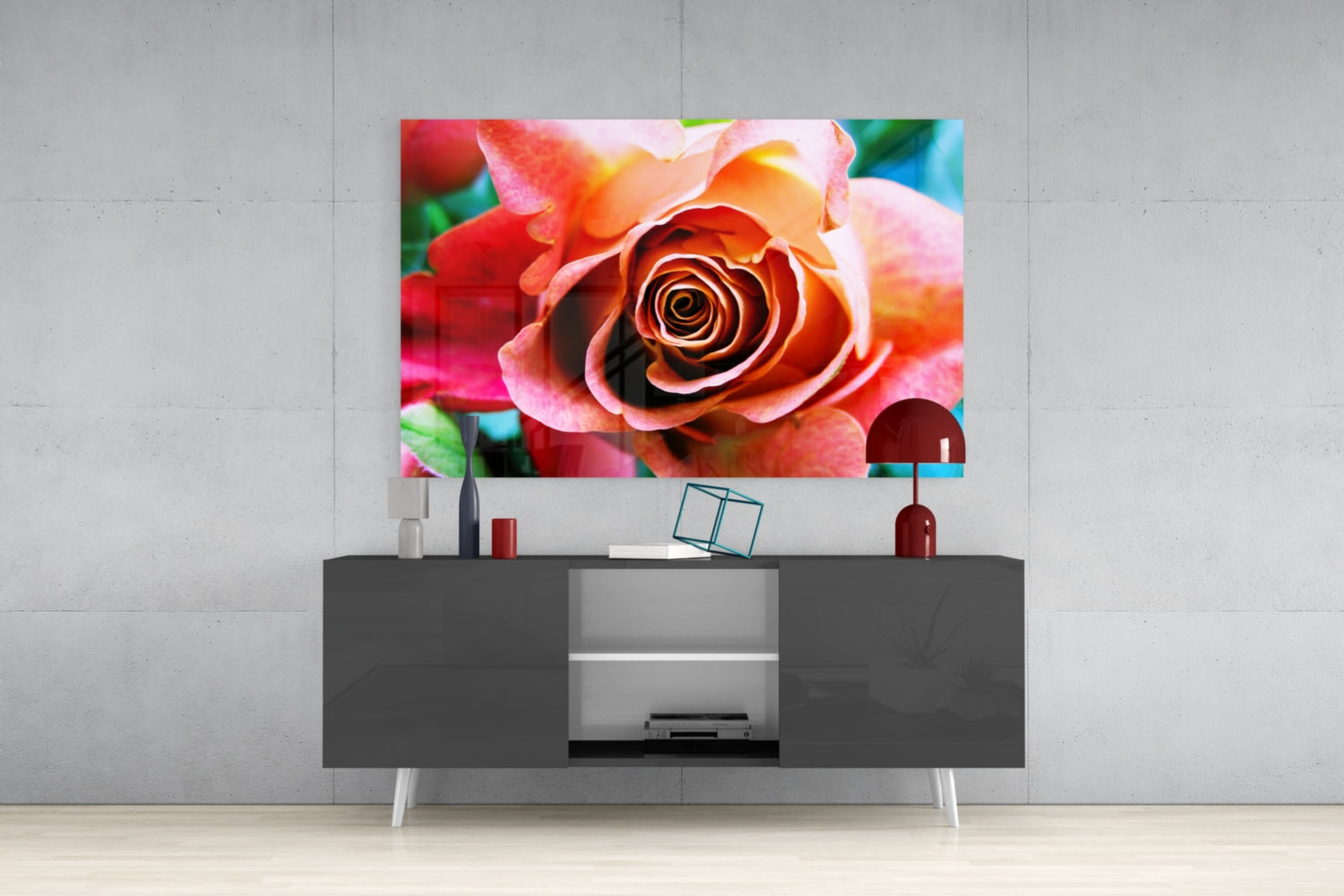 Rose Glass Wall Art.