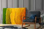 Autumn Leaves artwork anchoring a wall with warm biophilic palette