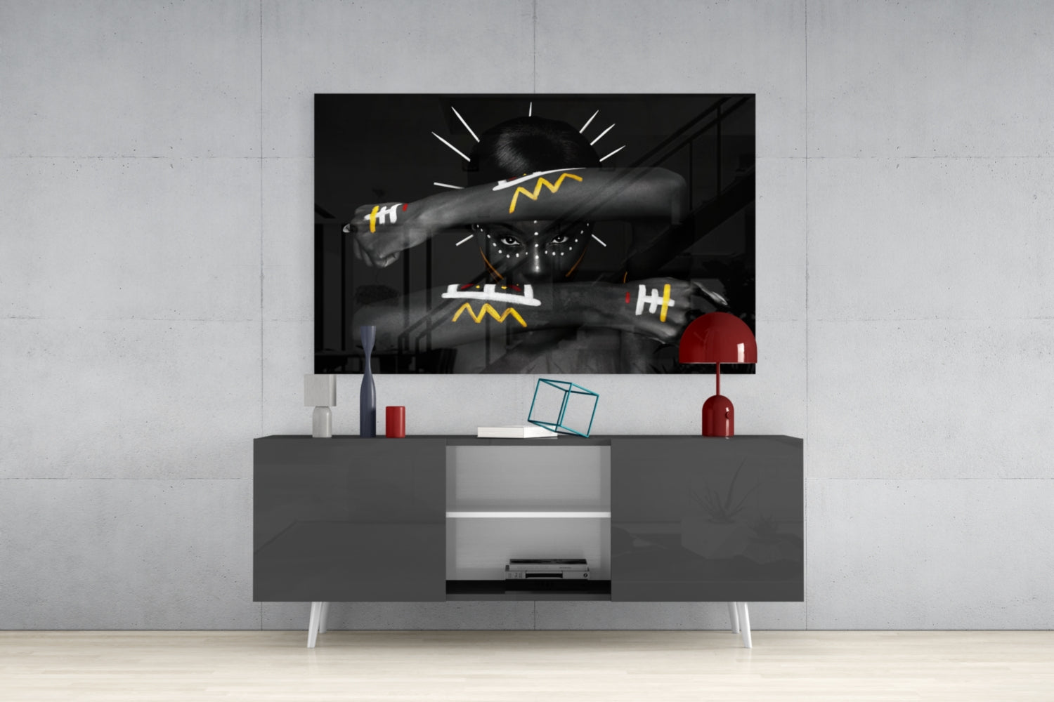 Native American Glass Wall Art.