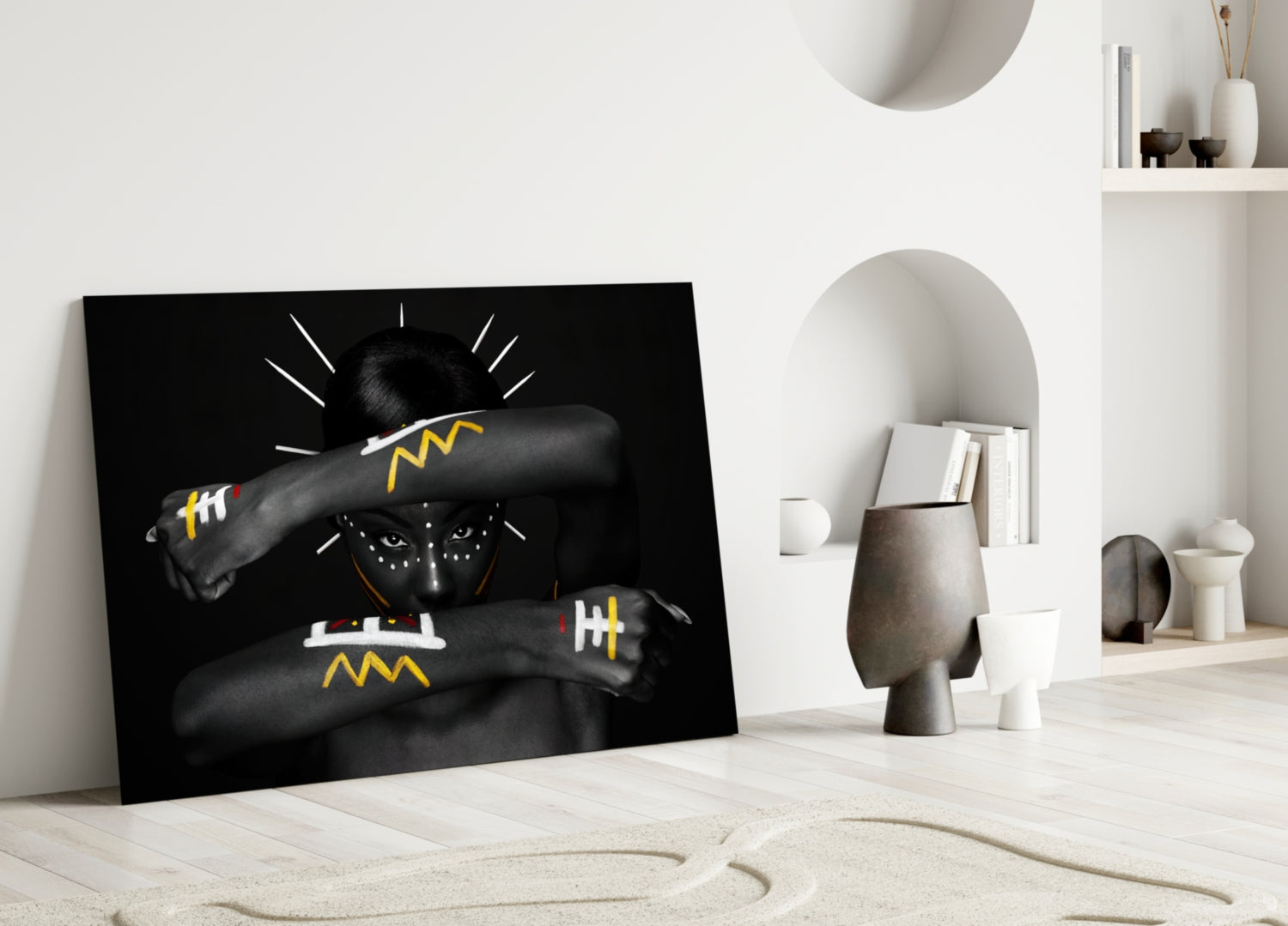 Native American Glass Wall Art.