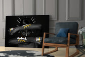 Tribal Spirit artwork anchoring a wall with bold cultural palette