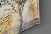 Autumn Manuscript panel catching window light to reveal its tactile layer