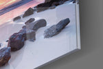 Beach Sunset panel catching window light to reveal its tactile reflection