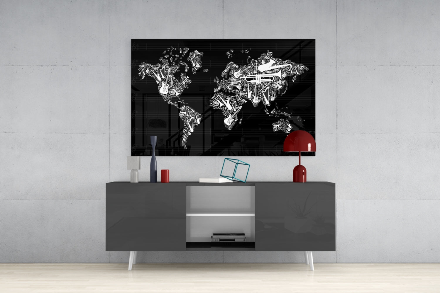 World of Music Glass Wall Art.