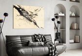 Sumi Ink panel adding calm mood to a master bedroom