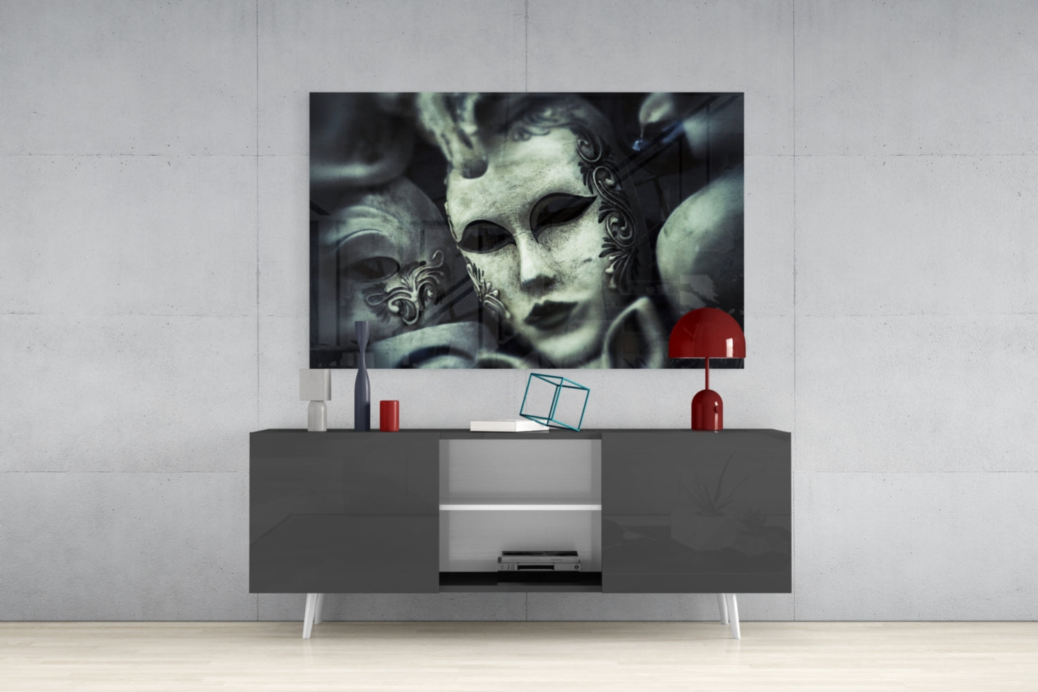 Mask Glass Wall Art.