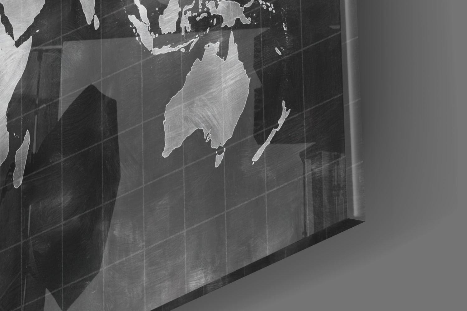 World Map Glass Wall Art.