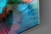 Fractal Feathers panel catching window light to reveal its tactile plume