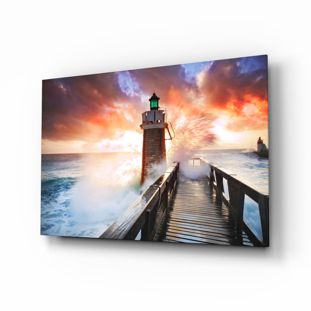 Coastal-sunset panel bringing dramatic flair to a contemporary coastal home