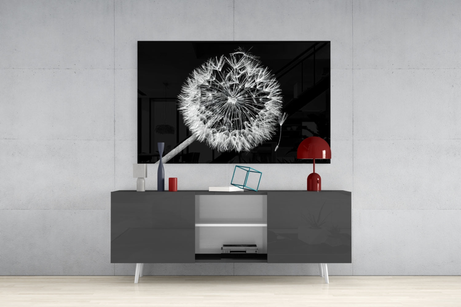 Dandelion Glass Wall Art.