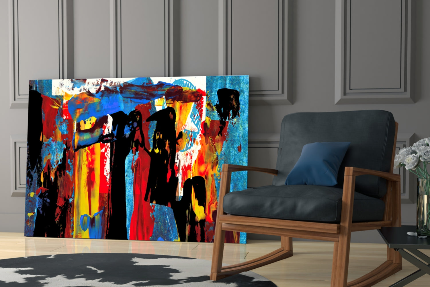 Abstract Glass Wall Art.