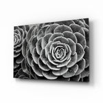 Monochrome-macro panel bringing serene drama to a contemporary biophilic space