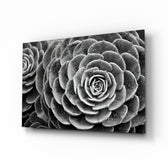 Monochrome-macro panel bringing serene drama to a contemporary biophilic space