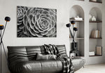 Silver Succulent panel adding calm mood to a bedroom