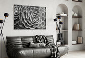 Silver Succulent panel adding calm mood to a bedroom