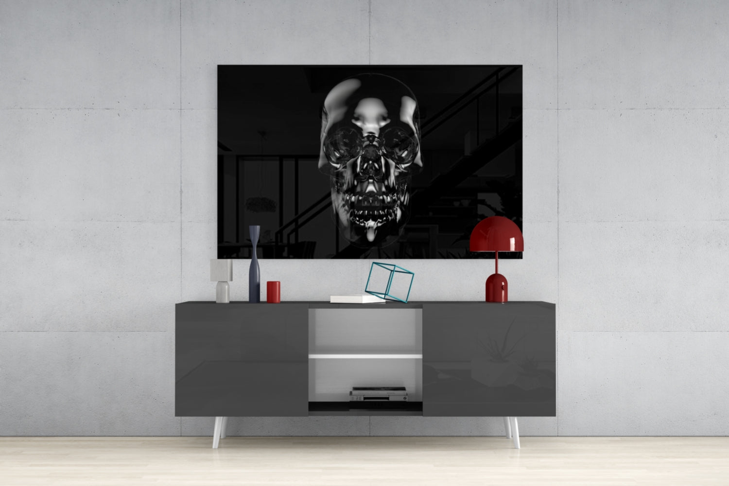 Skull Glass Wall Art.