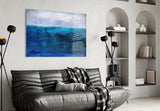Shade of Blue Glass Wall Art.