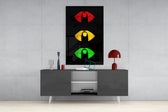 Colored Lips Glass Wall Art.