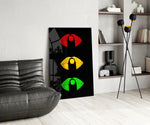 Lip Signal glass print enhancing a gaming room with cinematic drama