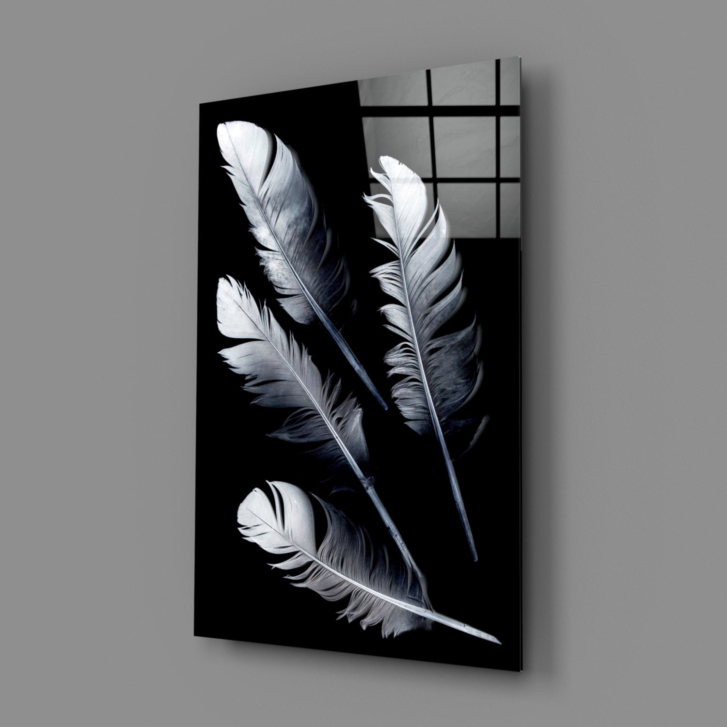 Feather Glass Wall Art.