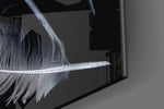 White Feathers panel catching morning light to reveal its tactile barb
