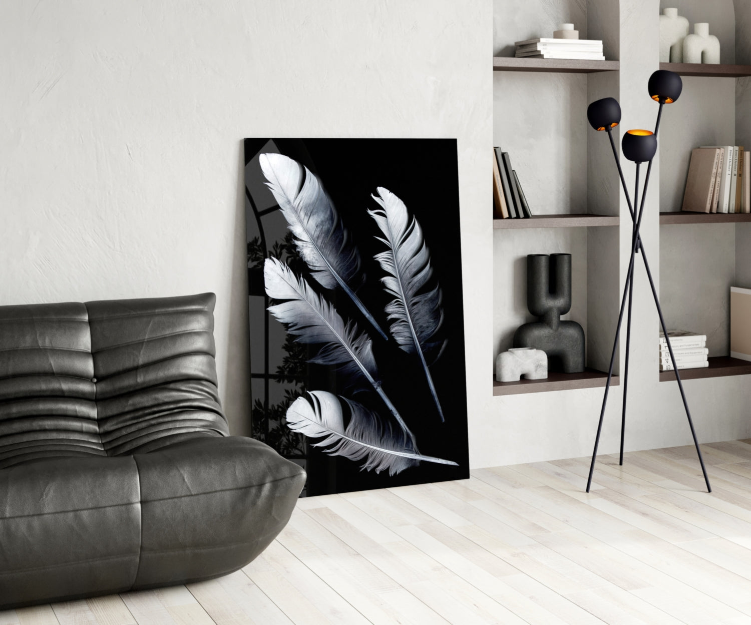 Feather Glass Wall Art.