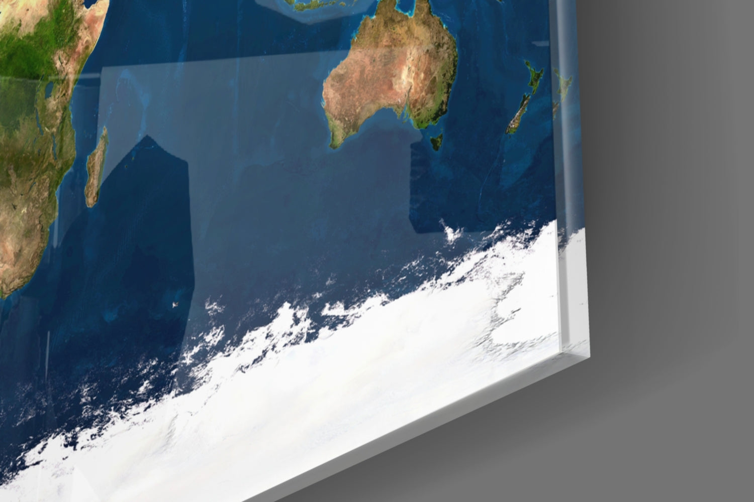 World Map Glass Wall Art.