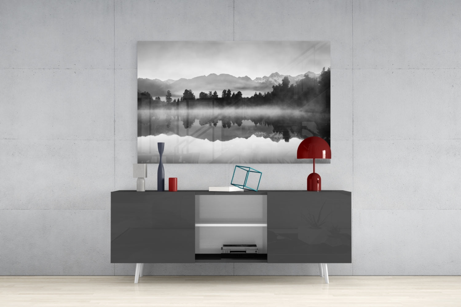 Lake View Glass Wall Art.