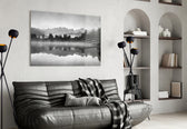 Misty Lake panel adding calm mood to a hallway