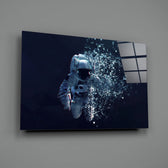 Pixel Astronaut close-up showing body dissolving into pixel particles