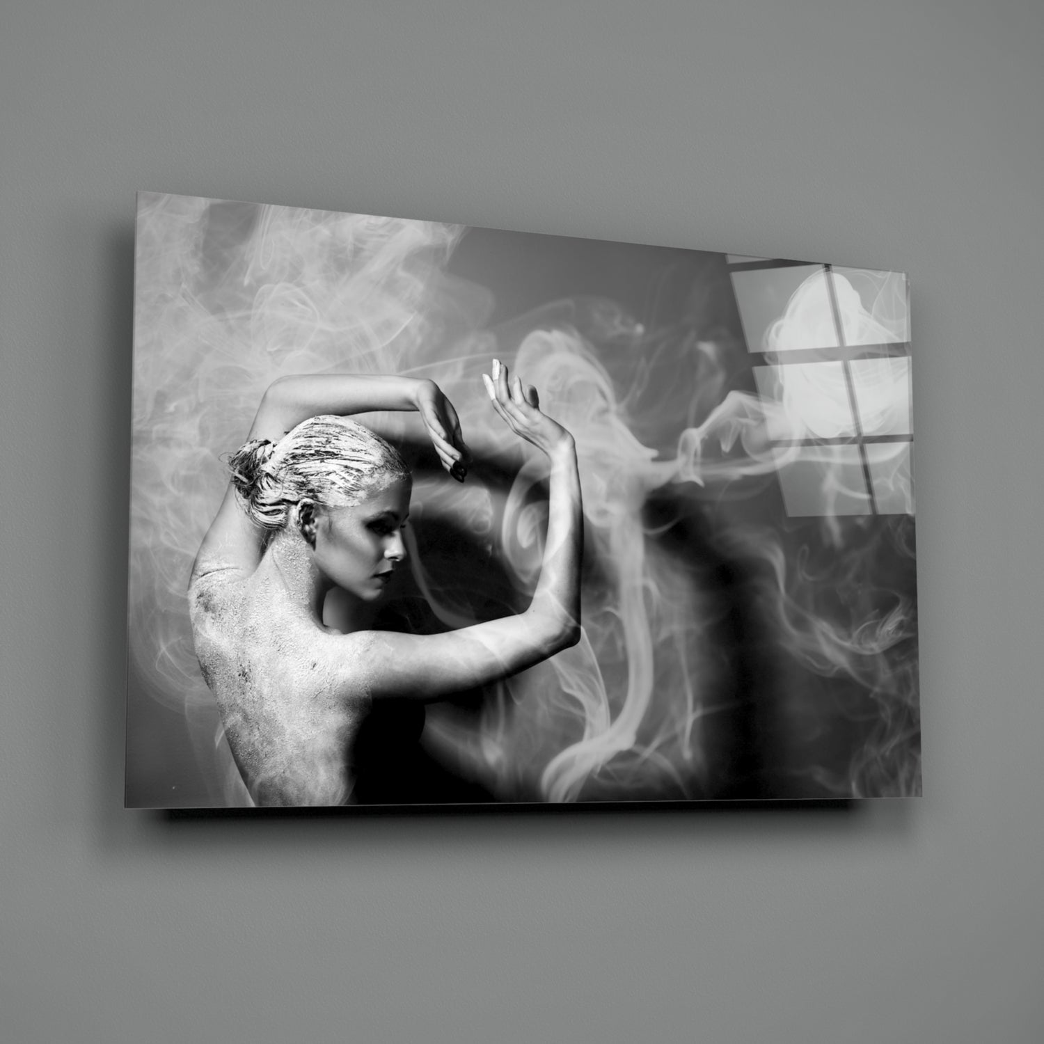 Smoke Dance Glass Wall Art.