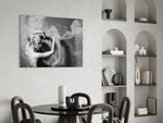 Smoke Dancer glass print enhancing a dressing area with cinematic drama