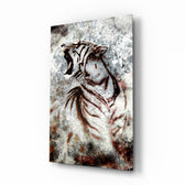 Grunge-wildlife panel bringing bold drama to a contemporary lounge