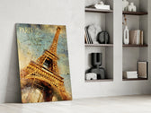 Paris Poster artwork anchoring a wall with nostalgic traveler palette