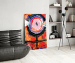 Bullseye Eye glass print enhancing a hallway with cinematic drama