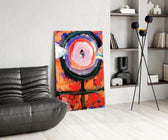 Bullseye Eye glass print enhancing a hallway with cinematic drama