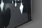Crescent Garland panel catching low light to reveal its tactile sparkle