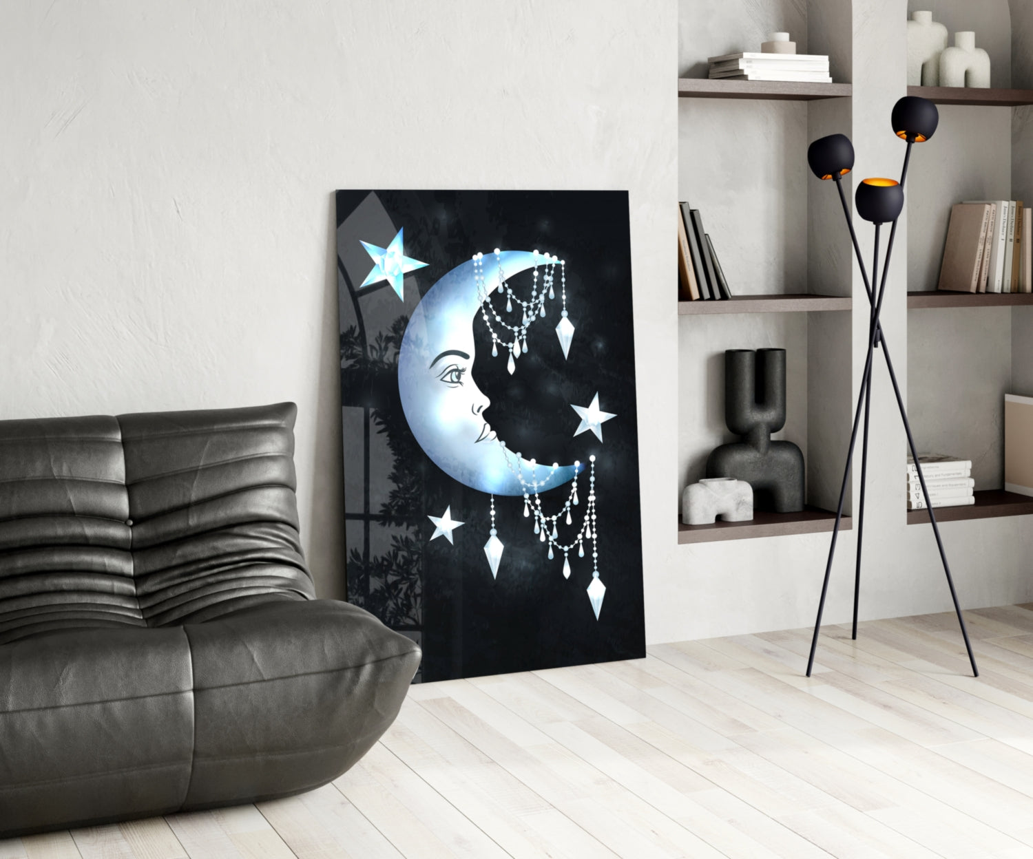 Moon Star Glass Wall Art.