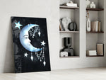 Crescent Garland artwork anchoring a wall with mystical decorative palette