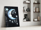 Crescent Garland artwork anchoring a wall with mystical decorative palette