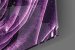 Purple Rose panel catching low light to reveal its tactile dew