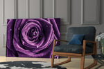 Purple Rose artwork anchoring a wall with romantic biophilic palette