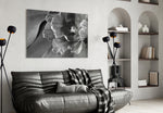 Monochrome Tulip panel adding calm mood to a bathroom